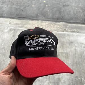 Vintage GM General Motors Hat Cap Strap Back Black 90s Chevy Idaho